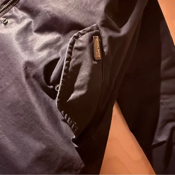 WOOLRICH Women’s Parka XS - Black Literary Rex Coat With Rabbit Fur Hood & Trim - Picture 7 of 10